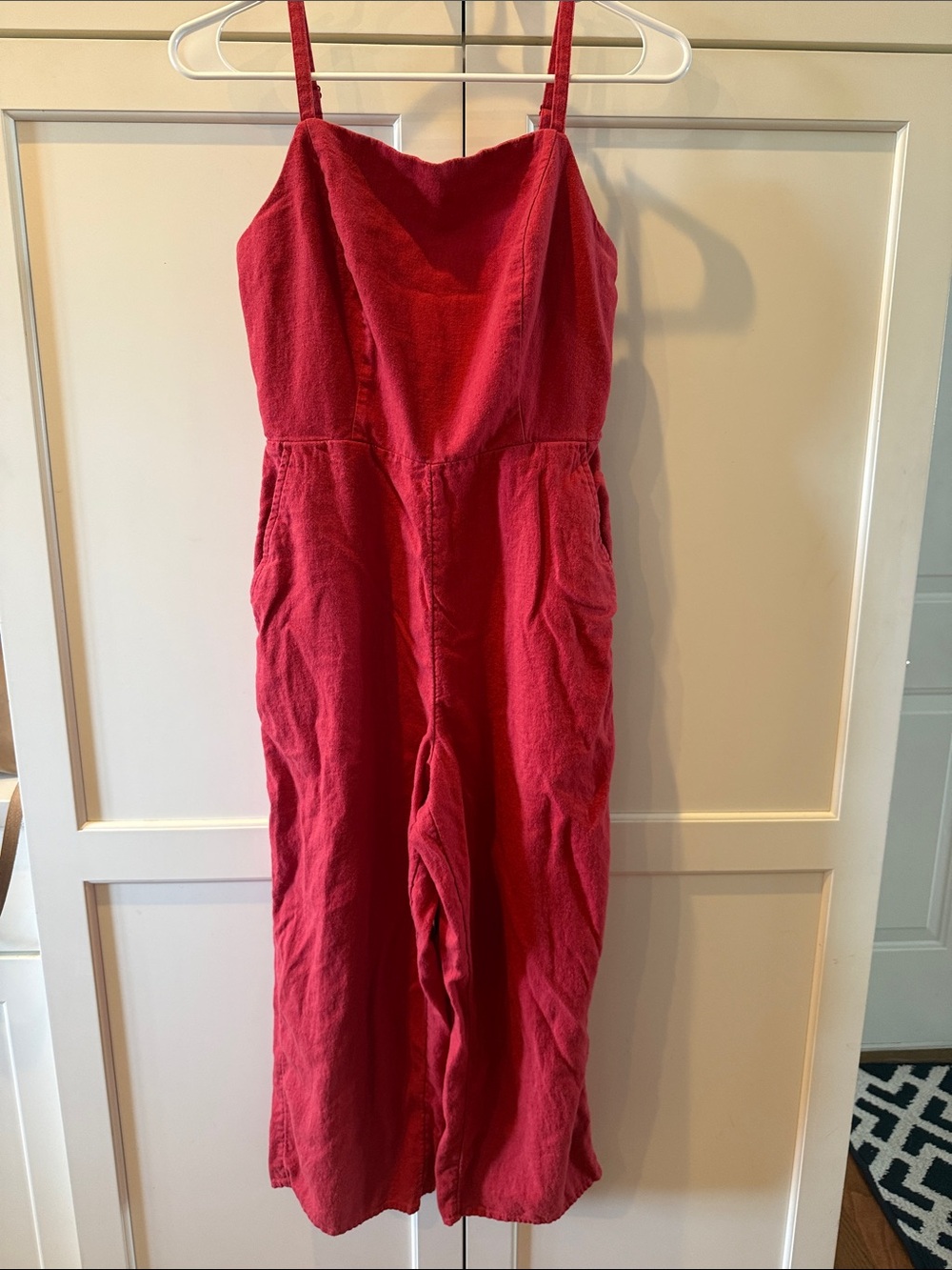 Old Navy Bright Red Strappy Wide-Leg Jumpsuit